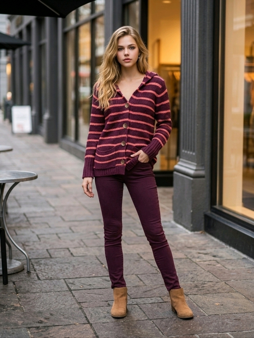 Free People Beach Striped Cardigan